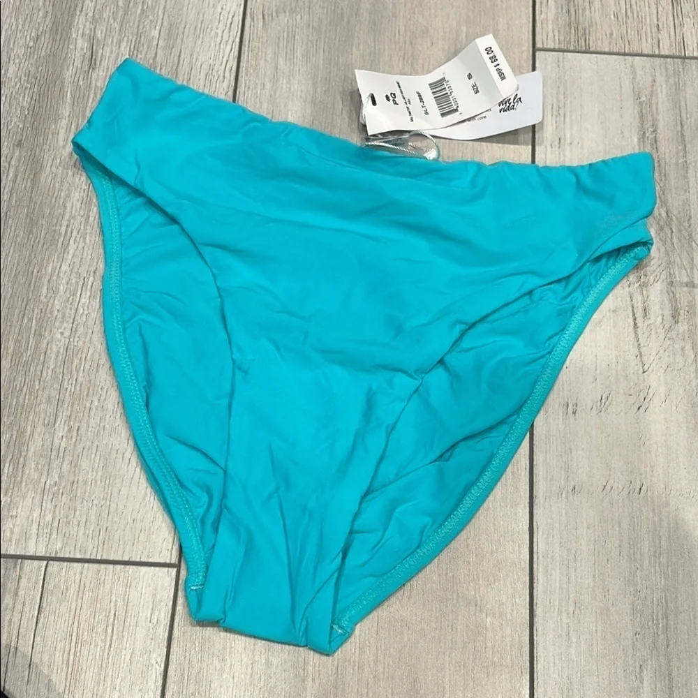 Pilyq Saltwater Hilary high waist full back swim bikini bottom size small